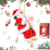 Pipihome Kletternder Weihnachtsmann, Elektrisch Klettern Santa Claus mit Leiter, Singender...