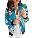 MINYA Damenjacke, schick, elegant, Herbst, Blumendruck, langärmlig, mit Taschen, leicht,...