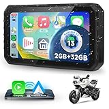 Podofo Android 13.0 Motorrad Carplay&Android Auto, 2G+32G 6,2-Zoll Touchscreen Autoradio für...