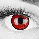 Rote Crazy Fun Kontaktlinsen 'Red Flower' ohne Stärke mit gratis Linsenbehälter - Topqualität zu...