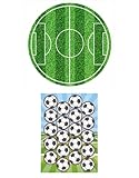 Dekozauber24 2er Set Fußball Essbarer Tortenaufleger + Muffinaufleger, Tortendeko Kindergeburtstag...