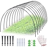 Neegool Pflanztunnel Bögen, 50 PCS Tunnelbögen Hochbeet, Gewächshausbogen mit 6mm Kunststoff...