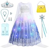 LURLEEZ Leuchtendes Prinzessinnen-Kostüm für Mädchen, Eiskönigin, Cosplay