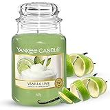 Yankee Candle Duftkerze im Glas| Vanilla Lime | Brenndauer bis zu 150 Stunden| Große Kerze im Glas