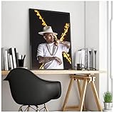 PUCHENGP Poster Chris Brown Rapper Vintage Poster Leinwanddruck Foto Portrait Bilder Wanddekoration...