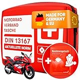 PURAHELP Motorrad Verbandskasten nach aktueller Norm 2024 DIN 13167 (StVO konform) - Inkl....