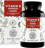 NATURE LOVE® Vitamin B Komplex Forte - Mit 500 µg Vitamin B12 pro Tagesdosis - 180 Kapseln (6...