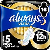 Always Ultra Binden Damen Gr. 5, Secure Night Extra (16 Damenbinden mit Flügeln) Big Pack, dünn...