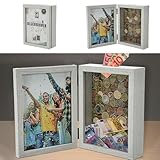 Spardose Bilderrahmen 2 in 1 | weiß MDF 19x14,5x5,5cm | Rahmen mit Münzschlitz zum Aufklappen für...