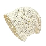 Häkelmütze - Atmungsfähige Blumenmütze,Leichte Gestrickte Lochmütze Für Strandreisen Damen...