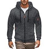 DENGJIAMY Herren-Kapuzenpullover mit durchgehendem Reißverschluss, lässige Herbstjacken,...