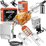 KESSER® Edelstahl Grillspieß Set 107cm passend für Weber Spirit Gasgrill, BBQ Fleischklammer,...