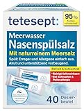 tetesept Meerwasser Nasenspülsalz bei Schnupfen und Pollenallergie – 40 Beutel - Nasenspülung...