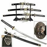 Schwert Set - Katana Schwert, Wakizashi, Tanto - Samurai Schwert aus Stahl - Inspiriert von Kill...