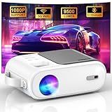 Mini Beamer, XIWBSY 9500 Lumen Bluetooth Beamer 1080P Unterstützt, 5G WiFi LED Heimkino Portable...