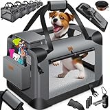 Lovpet® Transportbox Hund Katze Transporttasche XXL 91,4x63,5x63,5cm | Hunde-Tragetasche Faltbare...