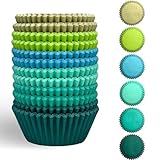Gcardist 300 Stück Standard-Muffinförmchen Cupcake-Becher Lebensmittelqualität 6 einfarbige...
