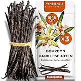 3 Stück Vanilleschoten XL 15-18cm | Bourbon Vanille Schoten aus Madagaskar | GRAND CRU Jahrgang...