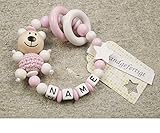 Baby Rassel personalisiert mit Namen | Mädchen Babyspielzeug & Lernspielzeug als Geschenk zur...