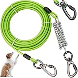 Pesoncarl Hundebindekabel, 20 Fuß Lange Hundeleine mit Feder- und Drehklammern, Robustes Laufkabel...