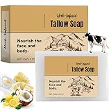 Natürliche Talgseife, Beef Tallow Soap, Handgemachte Rindertalgseife, Kernseife Natur für Gesicht...