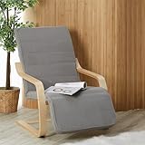 Homestyle4u 2636, Stuhl Relaxsessel mit Liegefunktion Schwingsessel Grau mit Armlehne Relaxstuhl...