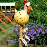 OKESYO Keramik Huhn Gartendeko Harz Gartenstecker Tierfigur Huhn Gartenstecker Handarbeit...