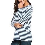 Gestreifte Langarmshirt Damen Oversize,Herbst Rundhals Streifen Oberteile Langarm Slim Fit,Y2K...