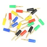 Uadme Mini Bananenstecker 2mm, 20 Stück Lautsprecher Anschlussstecker, Banana Steckverbinder Gold...