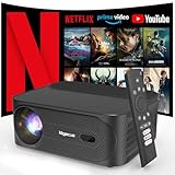 Nigecue Beamer 4K [Netflix Official & Dolby Audio], Autofokus/Auto Trapezkorrektur 30000L WiFi6...