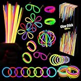 Knicklichter Party Set - 100 Leuchtstäbe Kinder mit 122 Verbinder für Neon Party Kindergeburtstag...