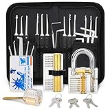 34-teiliges Dietrich-Set – Kreditkartengröße Lock Picking Tool Kit mit 3 transparenten...