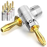 VCELINK Bananenstecker Lautsprecher 24K Vergoldet, 0,75mm - 4mm, (4 Paar / 8 Stück),...