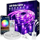 VKH LED Strip 5m, LED Streifen 5m Selbstklebend Bluetooth RGB LED Band mit Fernbedienung und APP,...