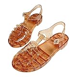 Sommer 2026 2022, einfarbig, Loch, modische römische Sandalen, Orange, 36.5 EU