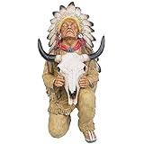 A.G.S. Indianer Häuptling Buffalo Skull Western Wilder Westen Wildwest Deko Figur Indian Warrior
