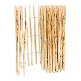 BOGATECO Staketenzaun Haselnuss Kastanie | Holz-Zaun 90 cm Hoch & 500 cm Lang | Lattennabstand 4-5...
