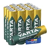 VARTA Batterien AAA, wiederaufladbar, 16 Stück, Akku, Power on Demand, 1000 mAh Ni-MH, vorgeladen,...