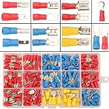 280pcs Kabelschuhe Set, 15 Type Kabelschuhe Flachstecker Isoliert set Quetschverbinder Sortiment,...