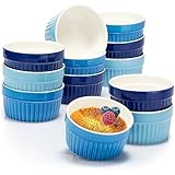 COM-FOUR® 12x Soufflé Förmchen - Creme Brulee Schälchen aus Keramik - Ofenfeste Förmchen -...