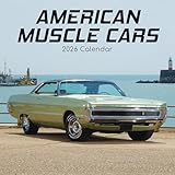 Quadratischer Wandkalender 2026 - American Muscle Cars 30,5 x 30,5 cm Monatsansicht 16 Monate...