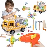 Aliex Werkzeugkoffer Kinder Werkbank Werkzeug LKW mit Bohrmaschine Montessori Holzspielzeug ab 3 4 5...