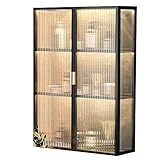 Wandmontierter Badezimmerschrank, Mehrzweck-Aufbewahrungs-Organizer über WC, Glastür, Kosmetik-...