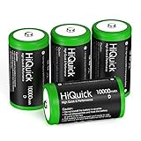 HiQuick 4 x Mono D Akku, NI-MH wiederaufladbare D Akku, Hohe Kapazität 10000mAh, 1200 Zyklen...