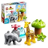 LEGO 10971 DUPLO Wilde Tiere Afrikas Spielzeug-Set für Kleinkinder mit Tierfiguren und Spielmatte,...