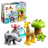 LEGO DUPLO Wilde Tiere Afrikas, Lernspielzeug für Jungen und Mädchen ab 2 Jahre, Spielzeug-Set...