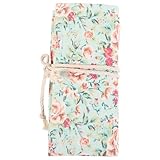 MAGICLULU Canvas Stifterolle mit Fächern Rollbare Federtasche aus Strapazierfähigem Segeltuch...