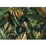 Runa Art Fototapeten 396 x 280 cm tropische Blätter Botanik - Vlies Wanddekoration Wohnzimmer...