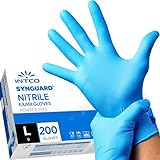 200 Stück Nitril-Handschuhe, puderfrei, latexfrei, hypoallergen, Lebensmittelhandschuhe,...