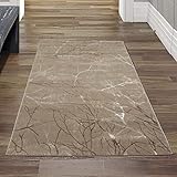 Teppich-Traum FLURLÄUFER Designer Teppich Wohn- & Schlafzimmer abstraktes Ästemuster beige Größe...